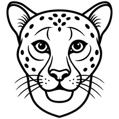 Single Line Cheetah Head Illustration in Vector