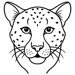 Single Line Cheetah Head Illustration in Vector
