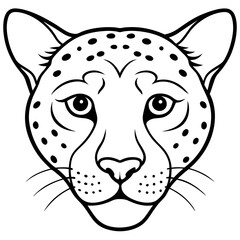 Single Line Cheetah Head Illustration in Vector