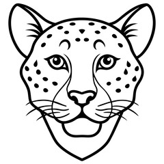 Single Line Cheetah Head Illustration in Vector