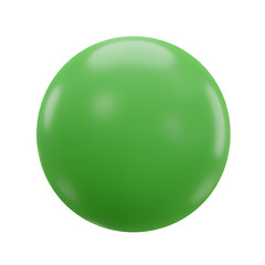 Bright green, round, 3d sphere object. Smooth, realistic geometric ball.