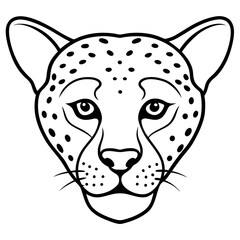 Fototapeta premium Single Line Cheetah Head Illustration in Vector