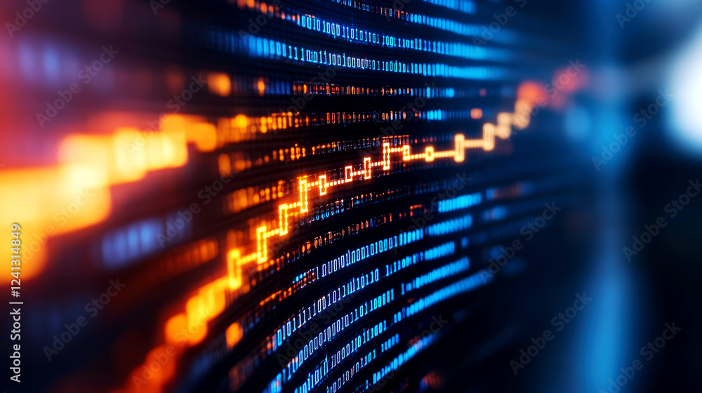 Poster analyzing gdp growth and inflation trends economic data visualization digital environment macro-econ