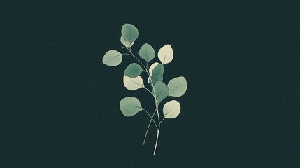 Elegant green leaves on dark background for nature-inspired design
