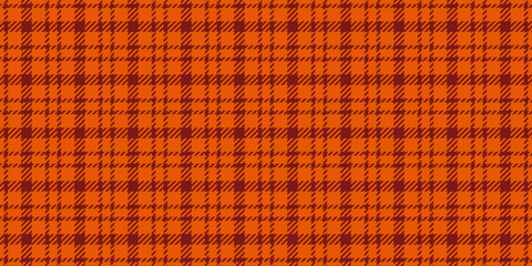 Wear background vector plaid, new check seamless pattern. Path fabric textile texture tartan in orange and red colors.
