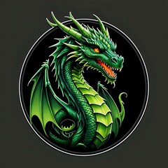 green dragon on black