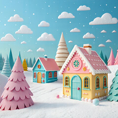 winter landscape with house