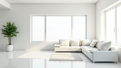Fototapeta premium a white sofa in a white room