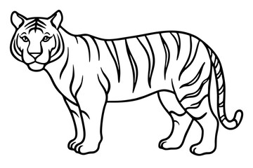 Single Line Tiger Vector Design