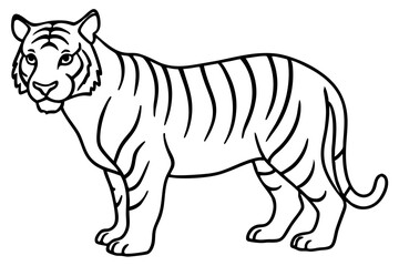 Single Line Tiger Vector Design