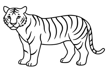 Single Line Tiger Vector Design