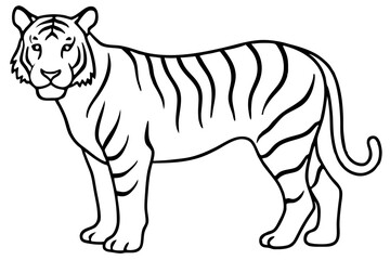 Single Line Tiger Vector Design