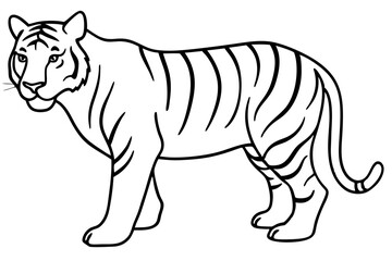Single Line Tiger Vector Design