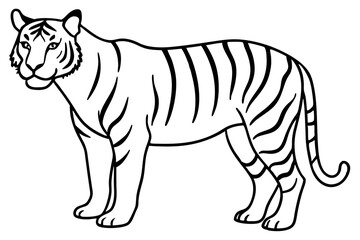 Single Line Tiger Vector Design