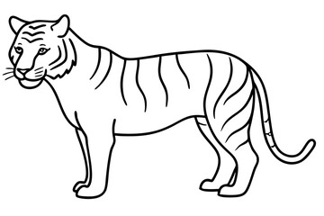 Single Line Tiger Vector Design