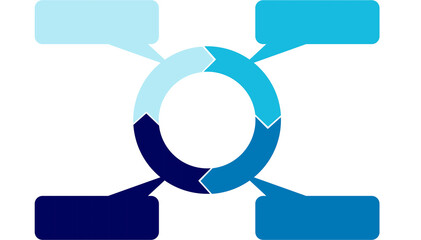 blue and white infographic symbols