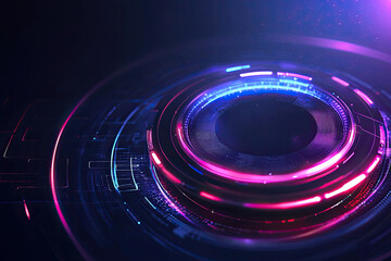 Obraz premium Futuristic glowing holographic design with vibrant neon lights