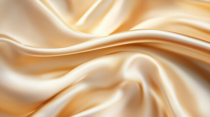 Fototapeta premium Close-Up of Light Beige Silk Fabric with Smooth Texture
