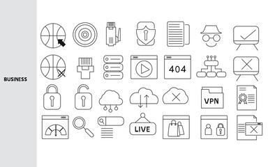 Business and Investment ,Business investment is investing a large amount of money for business profit. Set of line icons for business. Outline symbols collection. , Editable strokes.