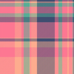 Tailor texture tartan check, fibre fabric plaid background. Line seamless textile vector pattern in red and orange colors.