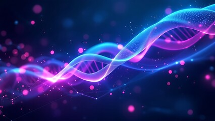 Obraz premium Abstract vector DNA double helix structure with medical science elements and biotechnology background for genetic research and healthcare illustrations