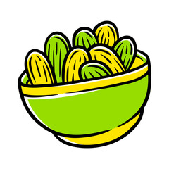 Colorful Hand-drawn Kurma in a Bowl
