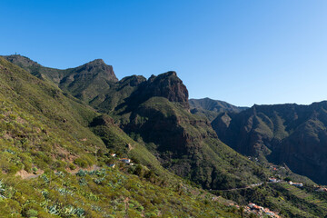 Spectacular mountain and coastal scenery near Masca, Tenerife, Canary Islands.