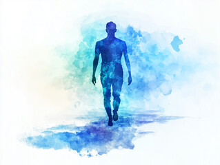 Abstract Silhouette of a Walking Figure