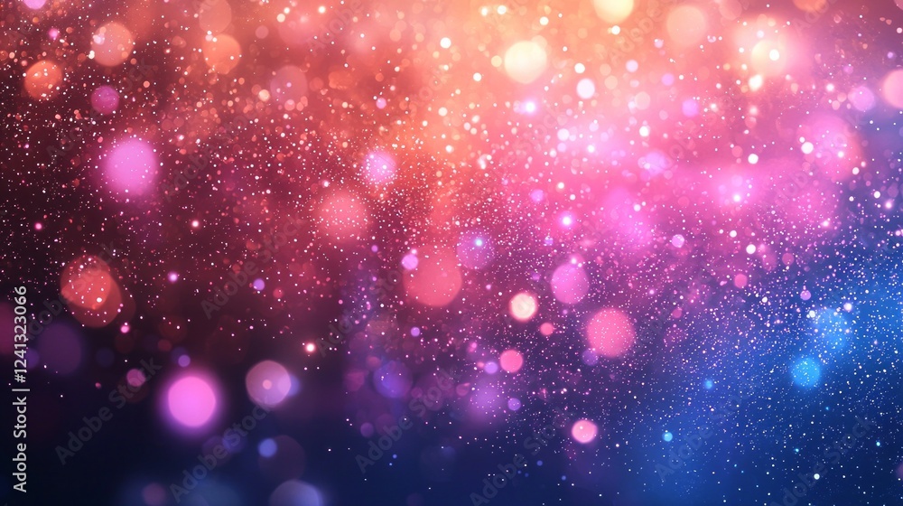 Poster A mesmerizing blend of colors illuminates the background, showcasing a spectrum of soft pinks, blues, and purples. This enchanting display evokes a sense of wonder and magic under a starlit sky