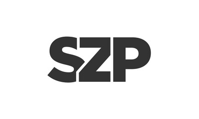 SZP logo design template with strong and modern bold text. Initial based vector logotype featuring simple and minimal typography. Trendy company identity.
