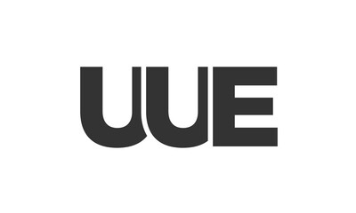 UUE logo design template with strong and modern bold text. Initial based vector logotype featuring simple and minimal typography. Trendy company identity.