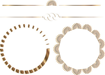 vector vintage frames for decoration and design, golden gradient