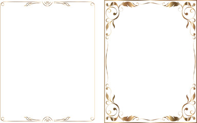 vector vintage frames for decoration and design, golden gradient