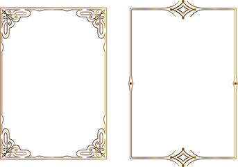 vector vintage frames for decoration and design, golden gradient