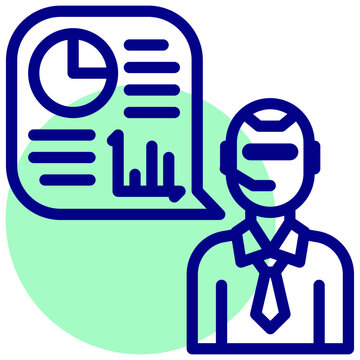 blue customer service agent with data clip art preview