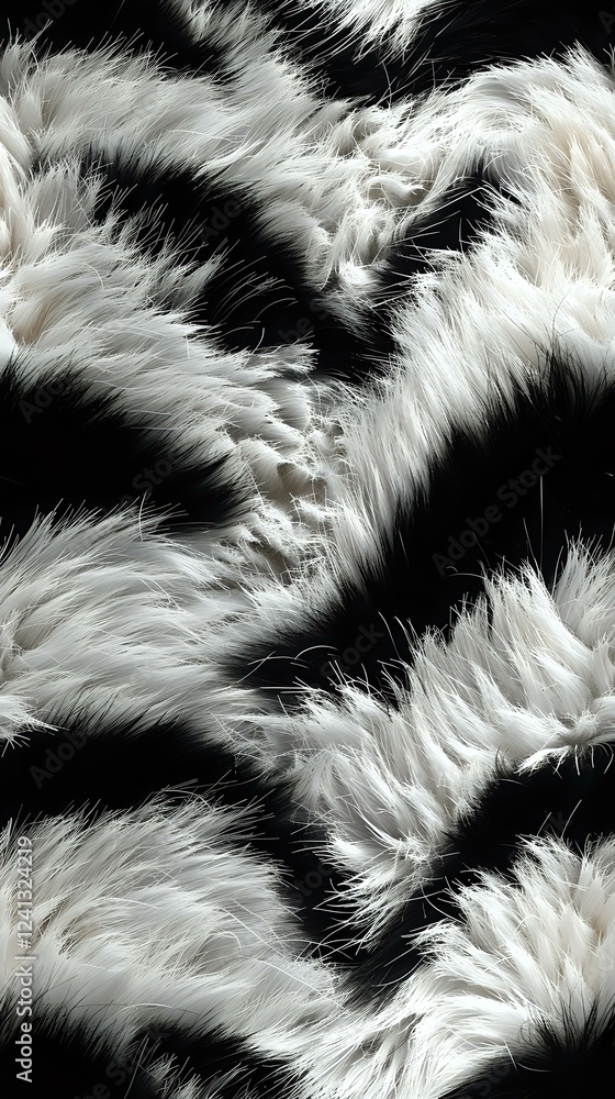 Poster soft white feathers creating diagonal pattern on black background, close-up macro photography showin