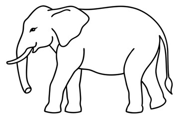 Fototapeta premium Single-Line Elephant Vector Illustration