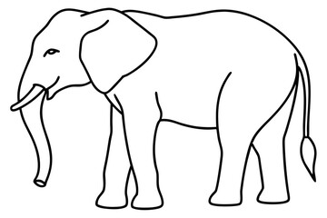 Single-Line Elephant Vector Illustration