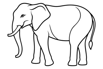 Single-Line Elephant Vector Illustration