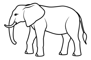 Single-Line Elephant Vector Illustration