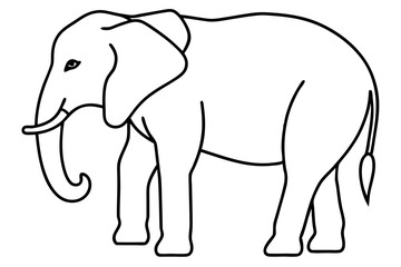 Single-Line Elephant Vector Illustration