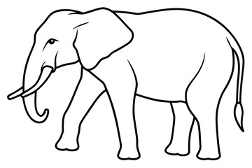 Single-Line Elephant Vector Illustration