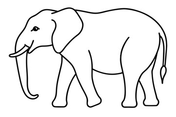 Single-Line Elephant Vector Illustration