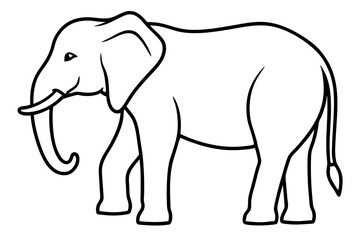 Single-Line Elephant Vector Illustration
