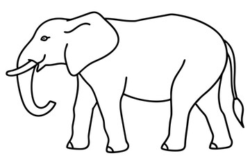 Single-Line Elephant Vector Illustration