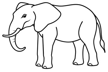 Single-Line Elephant Vector Illustration