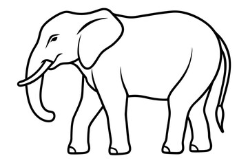 Single-Line Elephant Vector Illustration