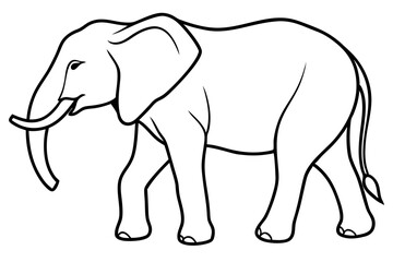 Single-Line Elephant Vector Illustration