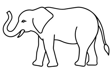 Single-Line Elephant Vector Illustration