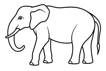 Single-Line Elephant Vector Illustration